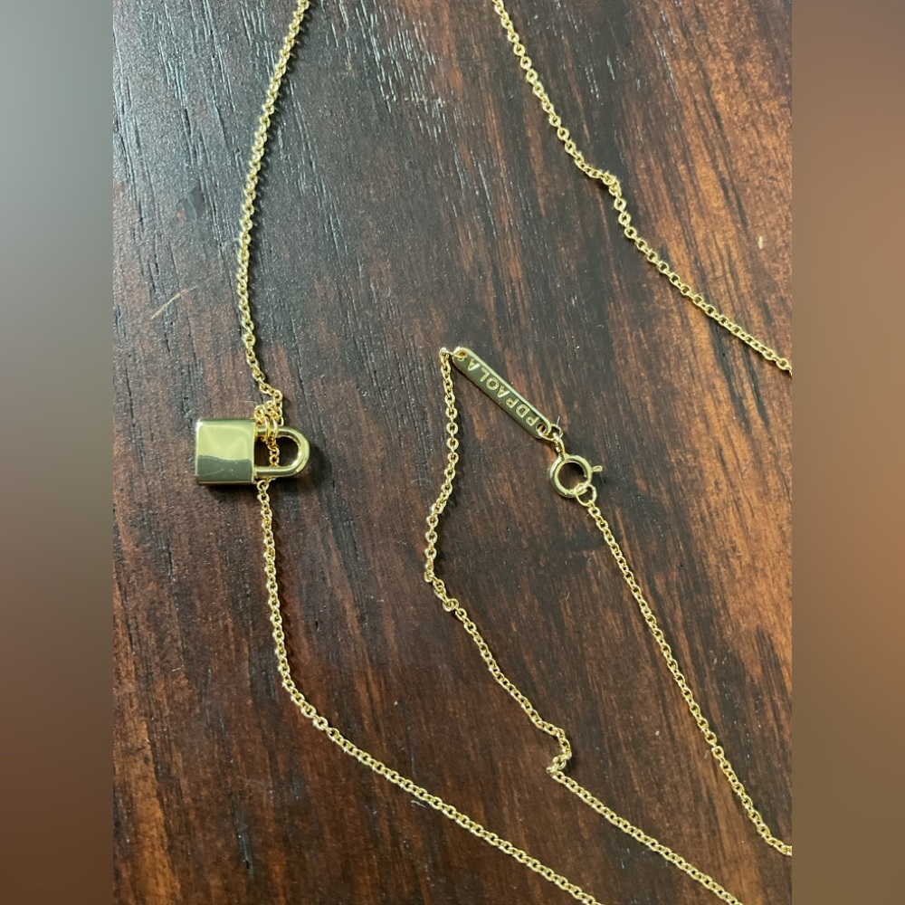 🐘🐘 18K Gold Plated Lock Pendant Necklace - Picture 9 of 13